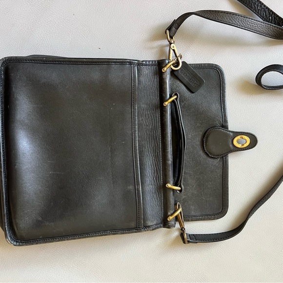 Vintage Coach Black Leather Saddlebag - Picture 2 of 10